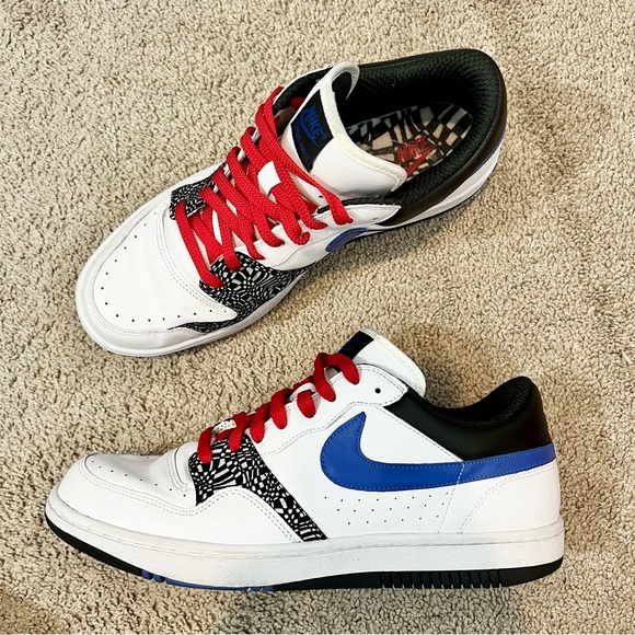 Nike Other - Nike Low Top Sneakers Size 13 White Black Blue Red EUC OG Box Streetwear Rare